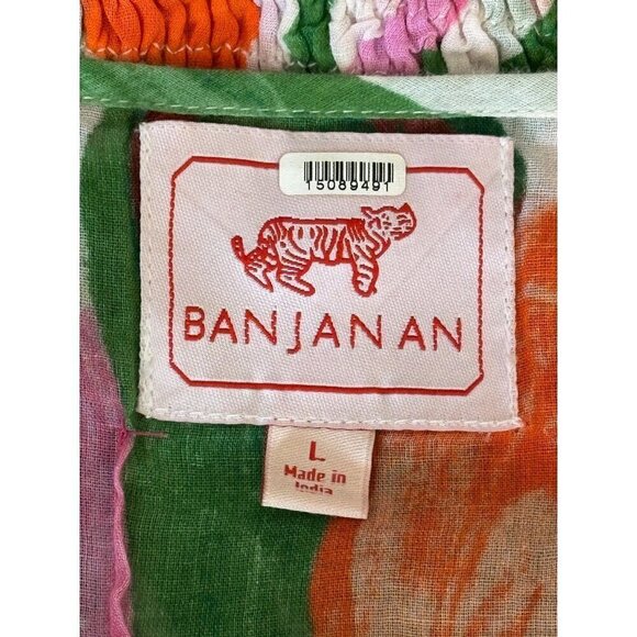 Banjanan Floral Aurora Top in Euphoric Bloom Vivid Large Womens Blouse - Picture 10 of 16